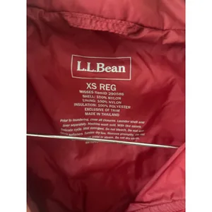L.L.Bean Womens XS Red‎ Puffer Jacket Insulated Lightweight Quilted Full Zip thumbnail 3