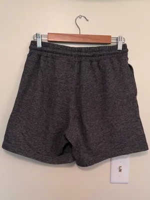 H&M high waisted drawstring dark gray soft pull on shorts thumbnail 4
