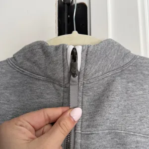 Lululemon gray hoodie pullover zip‎ back Light As Warmth Crew Heathered Grey thumbnail 4