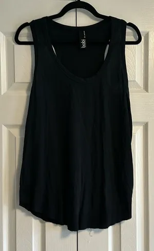 Bobi Women’s Black Basic Racerback Tank Top, Size L thumbnail 1