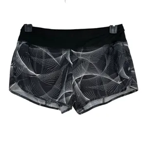 Nike Dri Fit Running Shorts Womens‎ Size Small Black White Geometric Print thumbnail 2