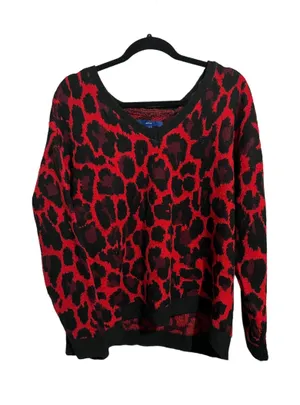 APT 9 Red Leopard Print Sweater thumbnail 1