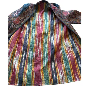 Quilted Embroidered Jacket Boho Artisan Coat Multicolor Statement Piece Multiple Size M thumbnail 7