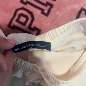 Brandy Melville Cream Pajama Shorts thumbnail 2