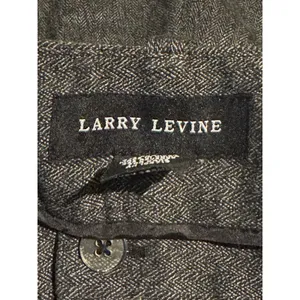 Larry Levine High-Waisted Wide Leg Trousers Size 10 Dark Gray Herringbone thumbnail 4