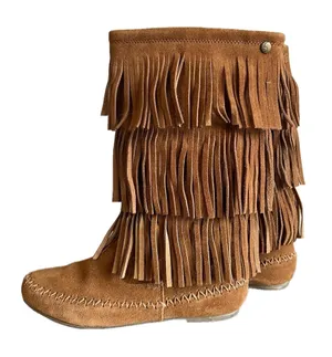 Makalu Women's Nalani Tall 3 Tier Leather Fringe Boot Size 8 thumbnail 1