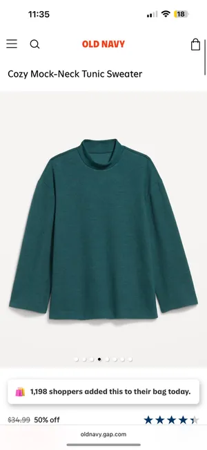 old navy cozy knit tunic sweater  thumbnail 2