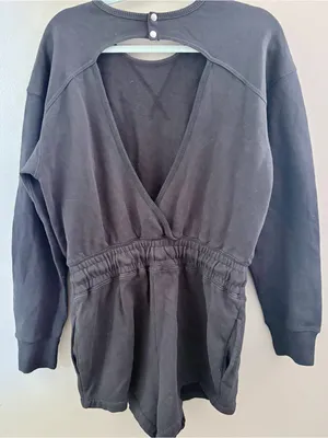 FP Movement Free People Best Of Romper Black S/P Long Sleeve Athleisure thumbnail 6