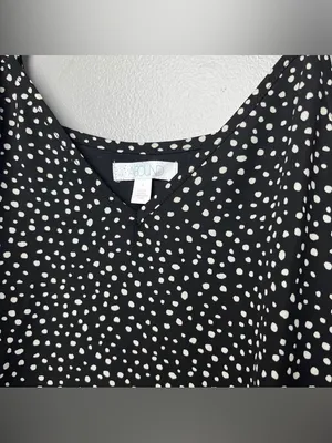 NWT Abound Black Ivory Polka Dot Cami Top V-Neck Spaghetti Strap Size Small thumbnail 4