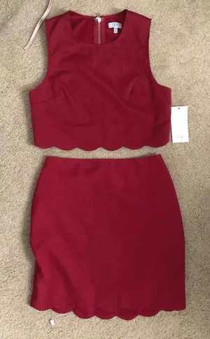 Tobi -Red Top & Skirt Set thumbnail 1