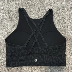 Lululemon Energy Bra High‎ Neck Long Line Camo Gray Black thumbnail 2