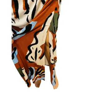 Celandine Suzanne Lustig Gabbie strapless ruched tube dress size L abstract boho thumbnail 14