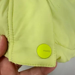 MPG Sport Puffer Vest Women's Size M Neon Yellow Cropped‎ Zip Pocket Athletic thumbnail 3