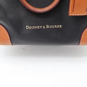 Dooney & Bourke Tote Bag Womens Large Pebble Leather Black Tan Classic Excellent thumbnail 2