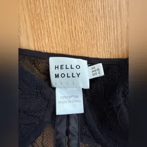 Hello Molly Burning Words Lace Garter Corset Top Black thumbnail 3