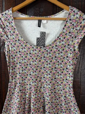 H&M Ditsy Floral Cotton Fit & Flare Dress - NWT 10 thumbnail 5