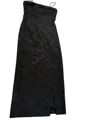 Vintage J.R. Nites by Caliendo Black Tonal Floral Jacquard Maxi Dress thumbnail 8