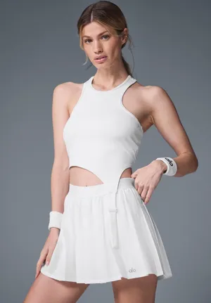 Alo Yoga Varsity Tennis Skirt White S thumbnail 1