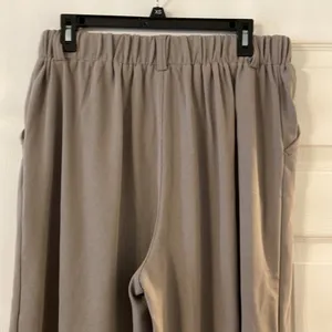 HALARA Wide-Leg Tan Trousers size L brand new color light gray two front pockets thumbnail 3