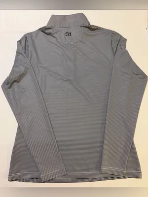 Cutter & Buck Striped Women 1/3 Zip LS CB Drytec Pullover Athletic Shirt -Med thumbnail 3