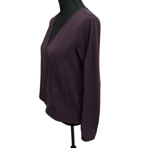Lululemon Full Freedom Long‎ Sleeve Wrap Top Pullover Nulu Black Cherry Purple 8 thumbnail 3