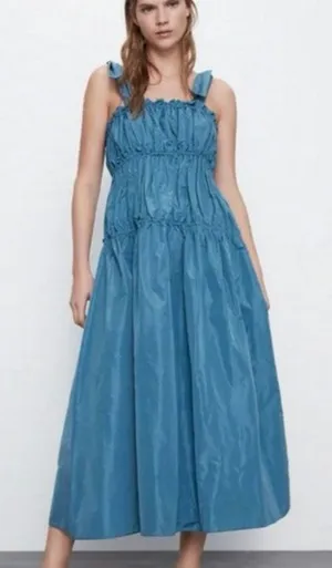 Zara Taffeta Tie Dress XS thumbnail 1