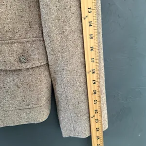 LL Bean‎ Vintage Wool Silk Blend Tweed Blazer Tan 3-Button Jacket Med Reg thumbnail 8