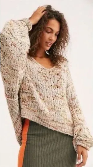 Free People Highland V Sweater- Size Small thumbnail 1