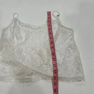 Hollister White Lace Cami Tank Top XS Floral Sheer Layering thumbnail 6