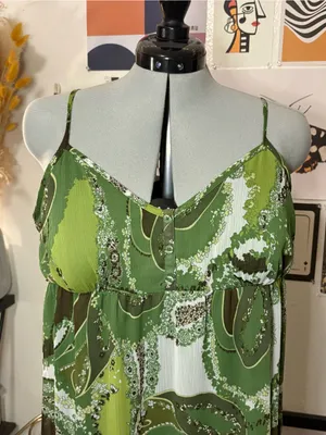 Apt. 9 Olive Green Paisley Maxi Slip Dress thumbnail 2