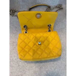 Kate Spade Yellow Quilted Leather Shoulder Bag Flap Chain Strap Crossbody Small thumbnail 2