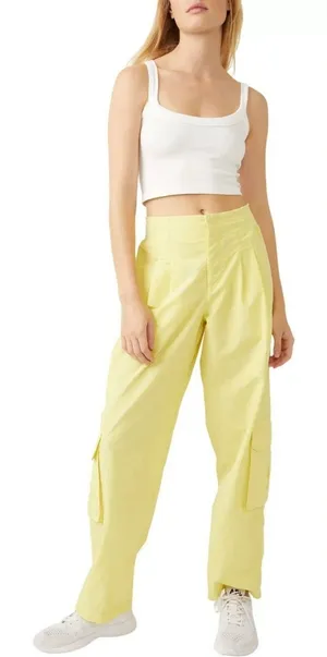 Free People Movement Mesmerize Me Pants Yellow thumbnail 1
