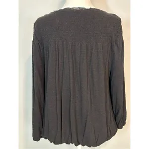 Free People Crepe Crop 3/4 Sleeve‎ Blouse size L BIN O thumbnail 7