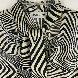 Vintage Y2K Jaipur Zebra Print Top Sparkle Sleeveless Mobwife Animal Print Large thumbnail 4