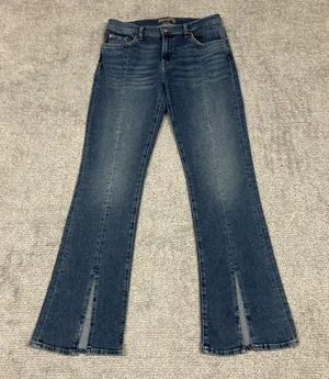 Seven 7 For All Mankind Bootcut Jeans Women 30 Med Wash Stretch Split Hem thumbnail 1