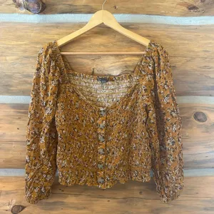 American Eagle Floral Smocked Button Top thumbnail 2