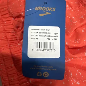 Brooks Women's Moment 5" Running Shorts 2 in 1 Athletic Orange Speckled Size XS thumbnail 7