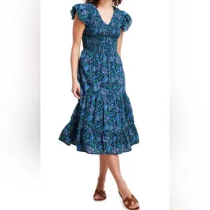 Vineyard Vines Anegada Floral Smocked Midi Dress‎ Size XS thumbnail 2