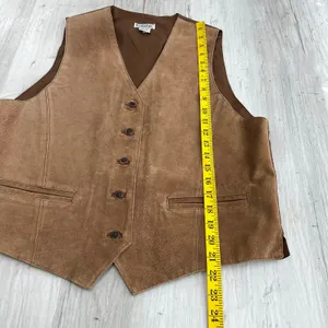 Gallagher Vintage Brown Genuine Leather Vest Medium Women’s Western Boho Biker thumbnail 9
