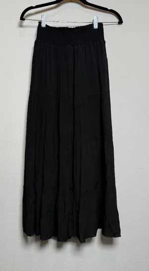 Y2K Black Tiered Peasant Maxi Skirt thumbnail 1