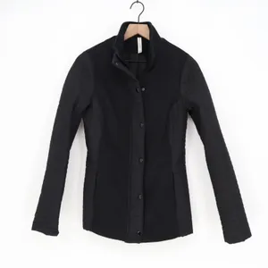 Fabletics Black Mixed Media Quilted Full Zip Jacket S thumbnail 2