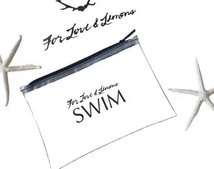 new For Love + Lemons Swim ❤︎ Logo Airline Travel Bikini Cosmetics Bag ❤︎ Clear thumbnail 2