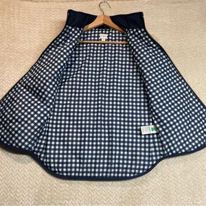 J.Crew Womens S Navy Blue Puffer Zip Up‎ Vest Gingham Print Snap Buttons Preppy thumbnail 11