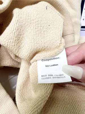 LVLS Levels Embossed Cropped Hoodie in Nude thumbnail 10