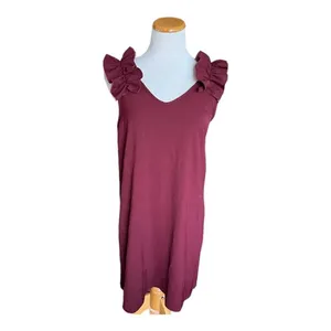 Womens Anthropologie Entro Ruffle Shoulder Gather Around Mini Dress - Sz S thumbnail 2
