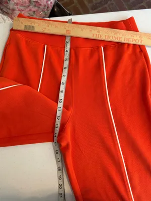 SPANX air essentials pique straight track pants in poppy size medium sporty work thumbnail 8
