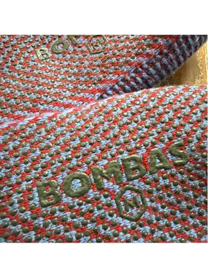 Bombas Knit Gripper Slipper Socks Blue Red Medium M thumbnail 5