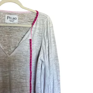 Pitusa Tunic Top Standard Multicolor Colorful Boho Cuffs Tasseled Artsy Resort thumbnail 3
