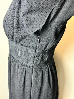 Altar'd State Black Lace-Trim Midi Dress Size Medium thumbnail 4
