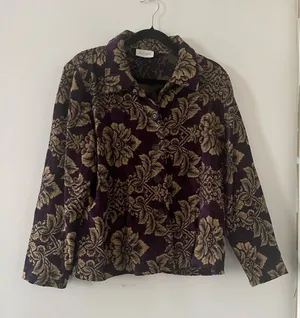 Vintage Studio Works Purple Gold Floral Baroque Blazer Medium Renaissance thumbnail 1